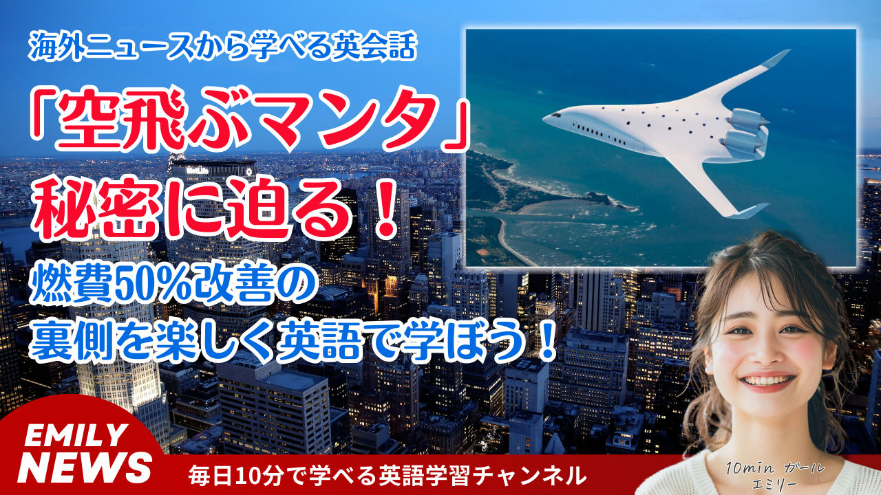 みんな注目！「空飛ぶマンタ」秘密に迫る！燃費50%改善の裏側を楽しく英語で学ぼう！