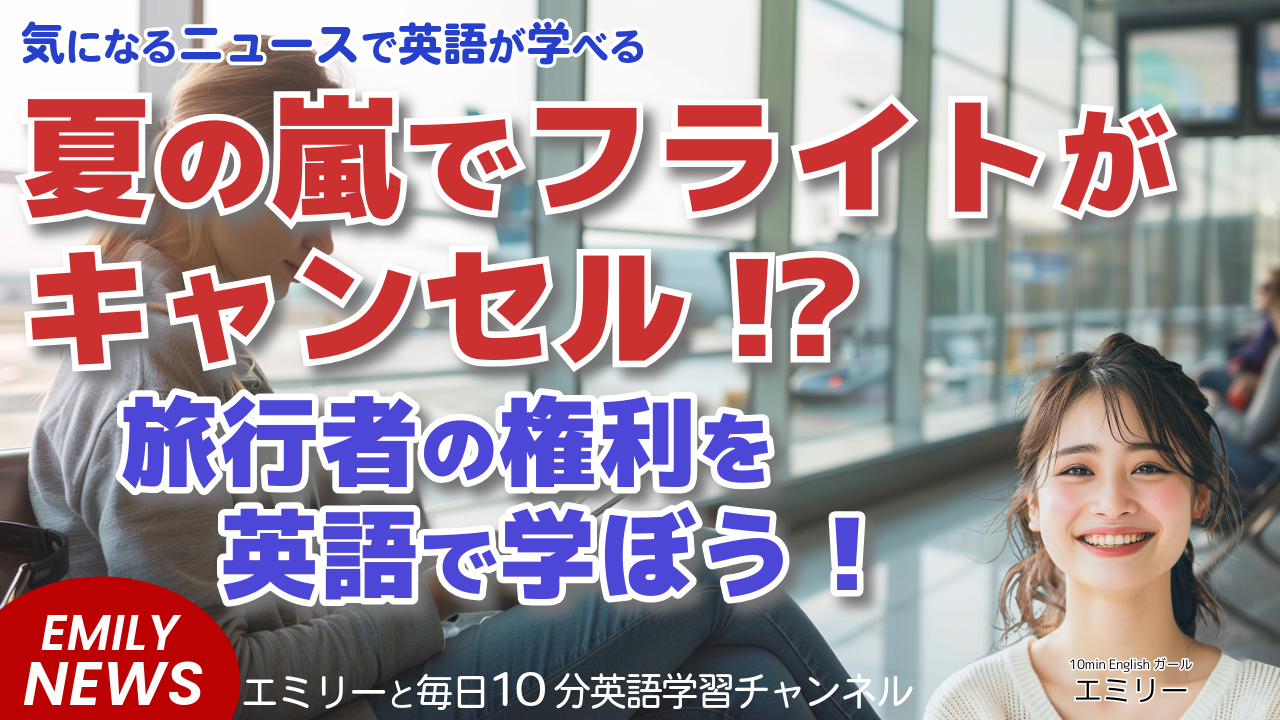 夏の旅行シーズンと夏の嵐は相性が悪い。フライトに影響や保証について英語で学ぶ