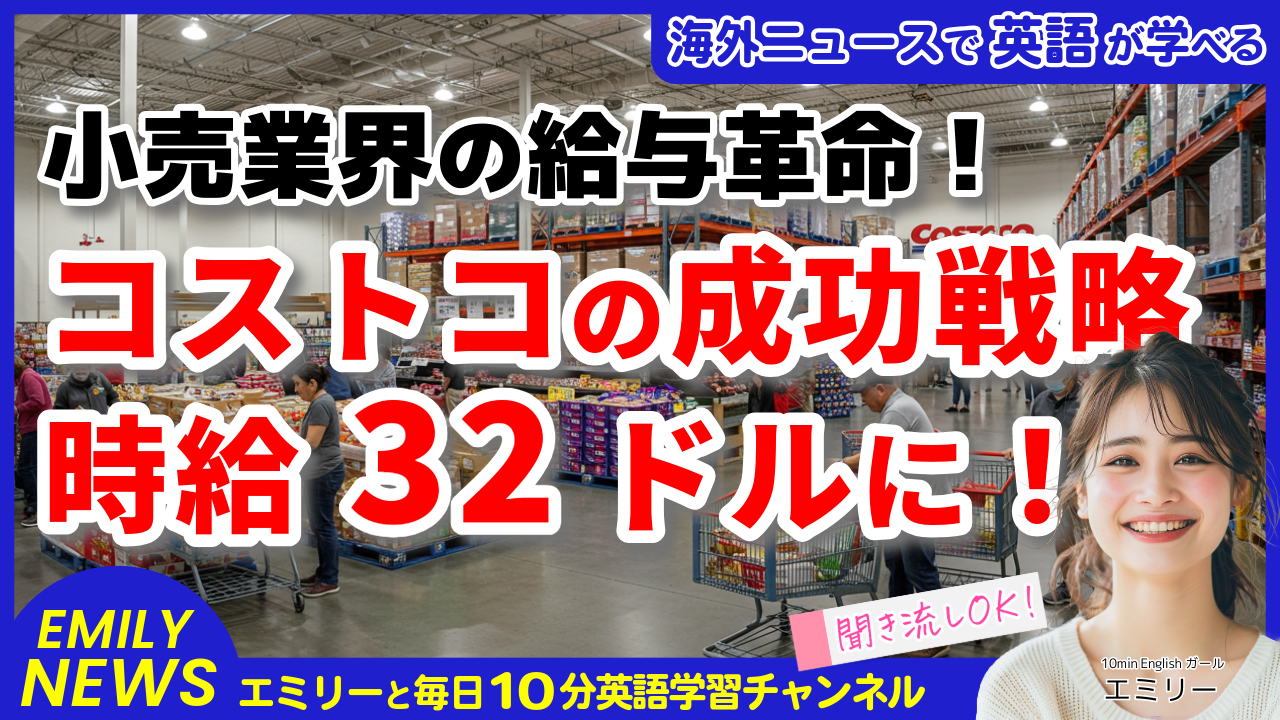 気になる英語ニュース「コストコが更なる賃上げを発表！小売業界最高水準の給与がさらに上昇」